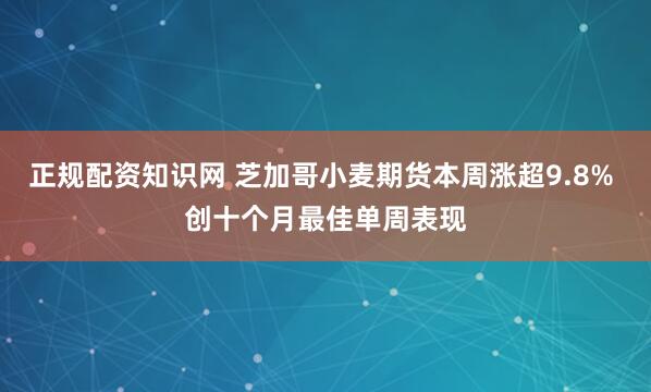 正规配资知识网 芝加哥小麦期货本周涨超9.8% 创十个月最佳单周表现